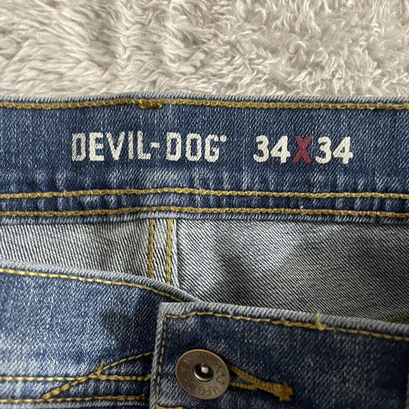 Devil-Dog Jeans‎ Mens Size 34x34 Slim Straight Leg Medium Wash Blue Denim - Picture 2 of 9